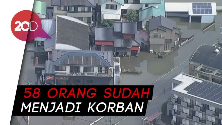 Melihat dari Udara Banjir di Jepang yang Menelan Korban