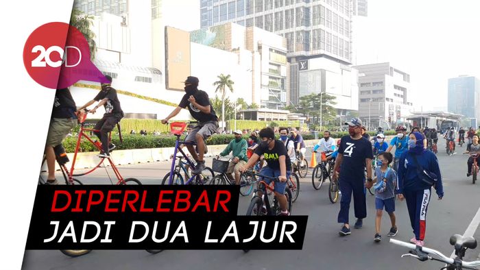 Jalur Sepeda Sementara Kini Diperpanjang Sudirman Hingga Merdeka Barat