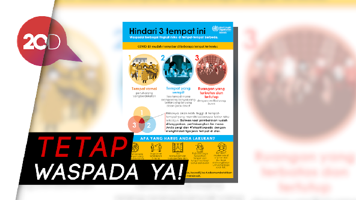 WHO Sebut 3 Tempat yang Mudah Tularkan Virus Corona 