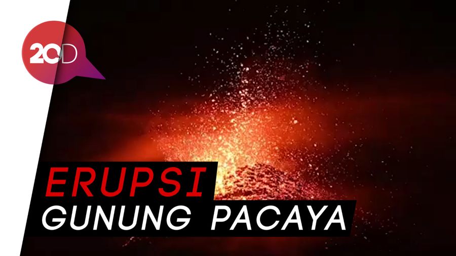 Penampakan Semburan Lava dari Gunung Pacaya Guatemala