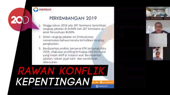 Ombudsman RI Sebut Ratusan Komisaris Rangkap Jabatan di BUMN