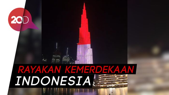 Gemerlap Merah Putih di Gedung Burj Khalifa