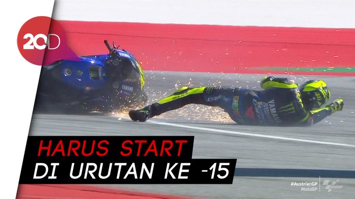 Rossi Crash di Kualifikasi MotoGP Styria 2020