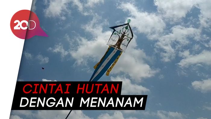 Layangan Raksasa di Pacitan Kampanyekan Cintai Hutan