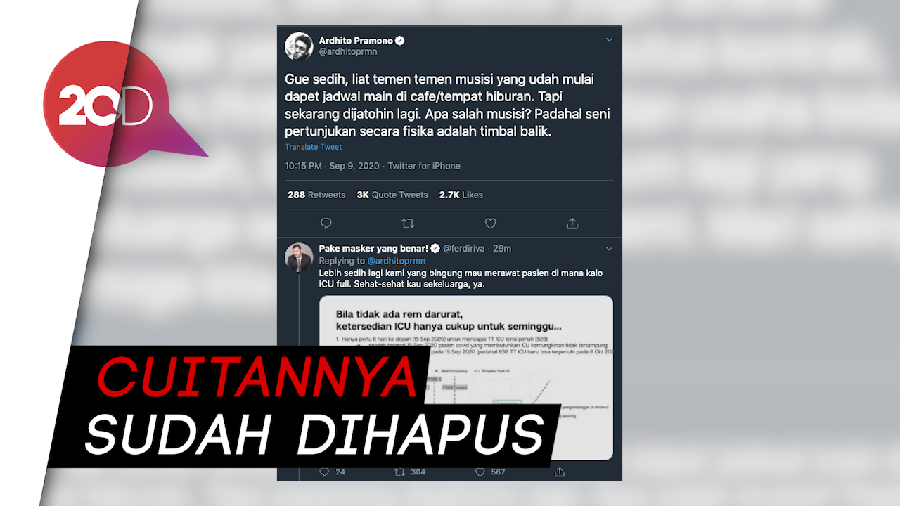 Kesal Kembali PSBB, Viral Cuitan Ardhito Pramono yang Bikin Geram