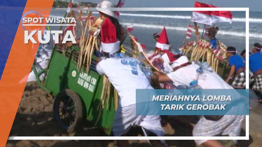 Ramai Meriah Lomba Tarik Gerobak, Kuta