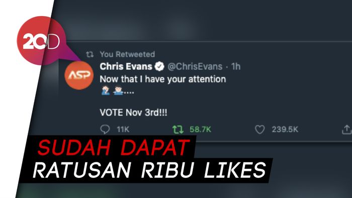 Tanggapi Postingan Penis, Chris Evans: Terima Kasih Atensinya