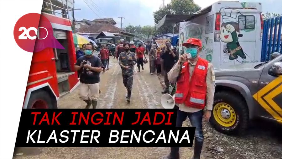 PMI Sukabumi Teriak-teriak soal Masker di Lokasi Bencana