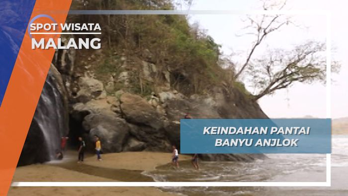 Pantai Banyu Anjlok, Air Terjun Tepi Laut Desa Purwodadi Tirtoyudo Malang