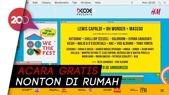 We The Fest 2020 Virtual Home Edition Day 2: Lewis Capaldi hingga Kunto Aji