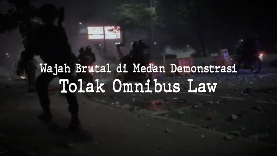 Wajah Brutal di Medan Demonstrasi Tolak Omnibus Law