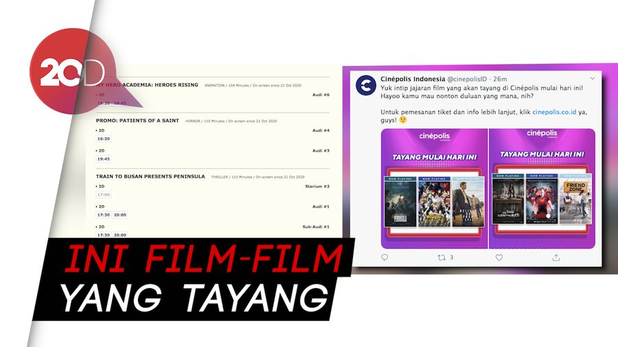 Bioskop di Jakarta Mulai Dibuka Hari Ini