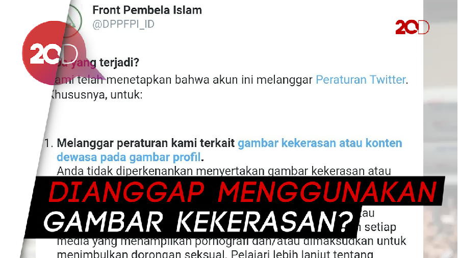 Twitter Disebut Kunci Akun @DPPFPI_ID karena Pakai Logo FPI