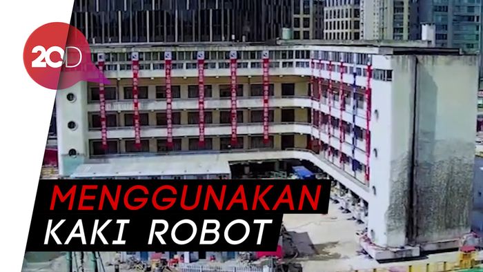 Melihat Proses Pemindahan Gedung Seberat 7.600 Ton di China