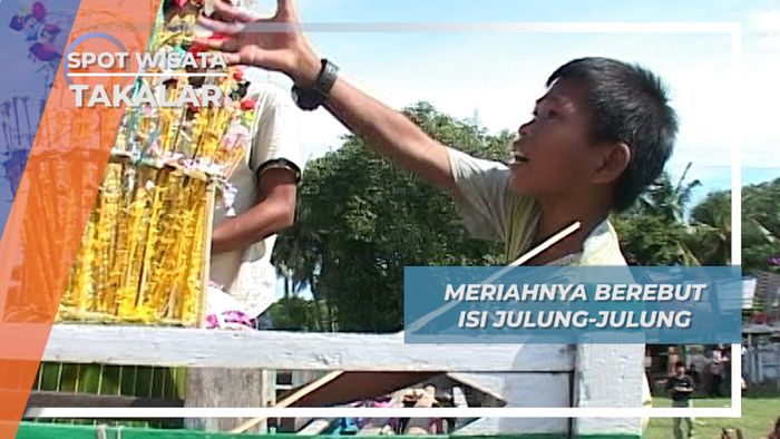 Meriahnya Berebut Isi Julung-Julung di Desa Cikoang, Takalar