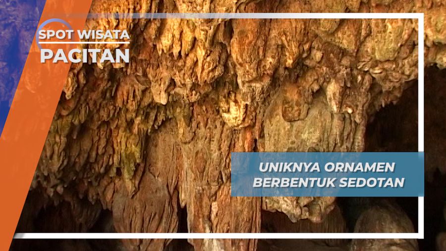 Uniknya Ornamen Berbentuk Sedotan dilangit-langit Gua Gong Pacitan