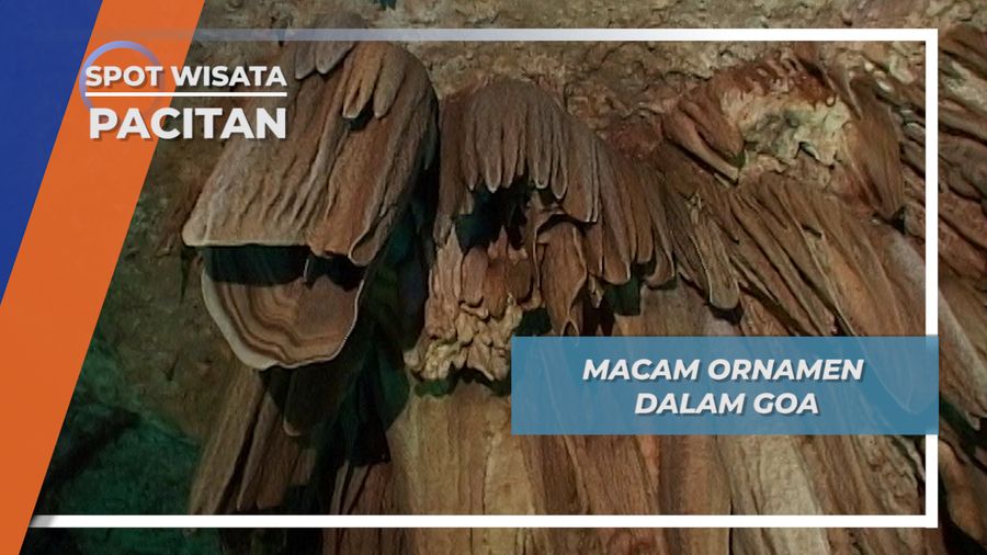 Macam-macam Ornamen berbagai bentuk dalam Gua, Pacitan