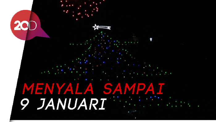 Pohon Natal dari Lampu Terbesar di Dunia Dinyalakan 