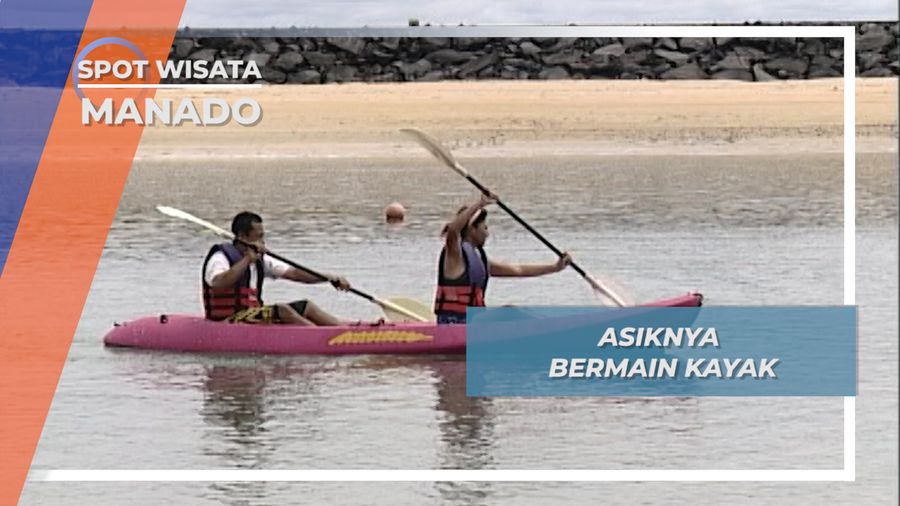 Berlatih Dayung, Bermain Kayak Pantai Manado Sulawesi Utara