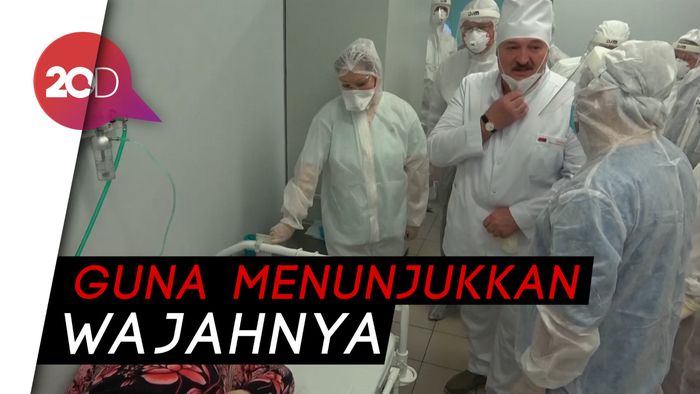 Duh! Presiden Belarusia Copot Masker di Hadapan Pasien Covid-19