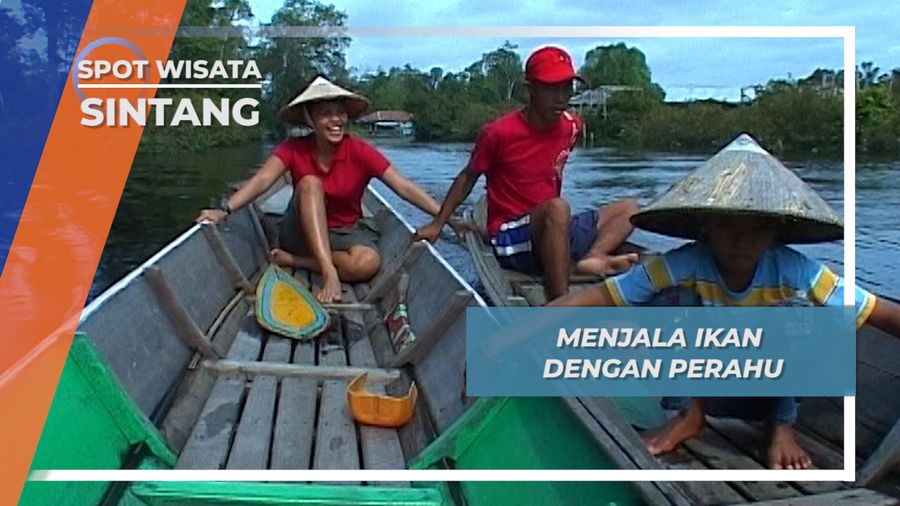 Menjala Ikan dengan Perahu Danau Sentarum Sintang Kalimantan Barat
