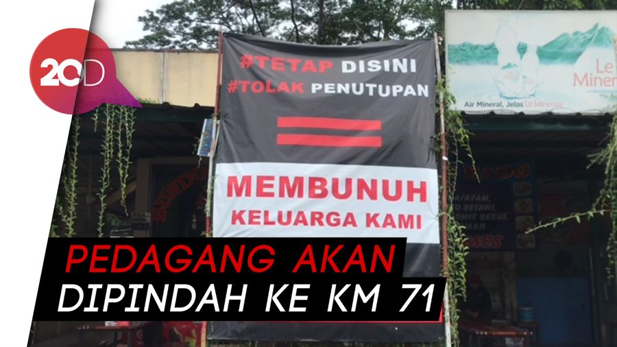 Rest Area Km 50 Tol Japek Ditutup, Spanduk Penolakan Relokasi Bertebaran