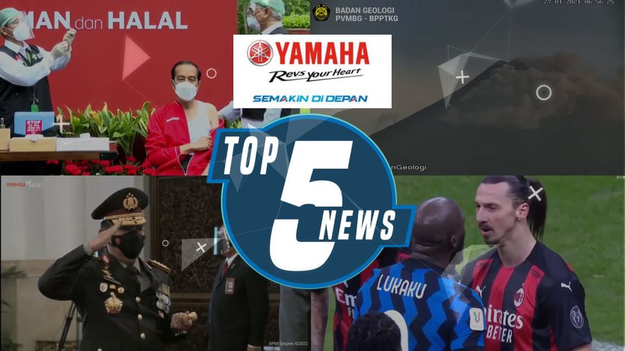 Top 5: Jokowi Disuntik Vaksin Tahap II, Gunung Merapi Erupsi Besar