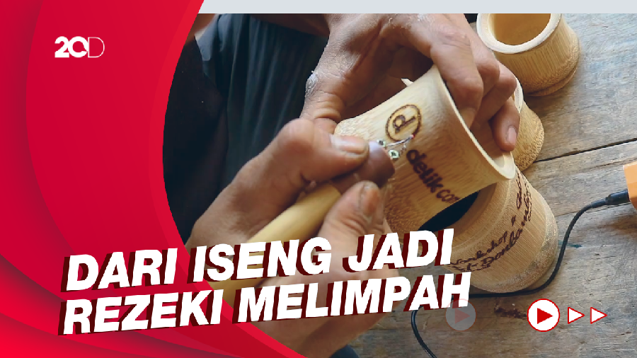 Iseng Bikin Gelas Bambu, Pemuda Sukabumi Viral hingga Jerman