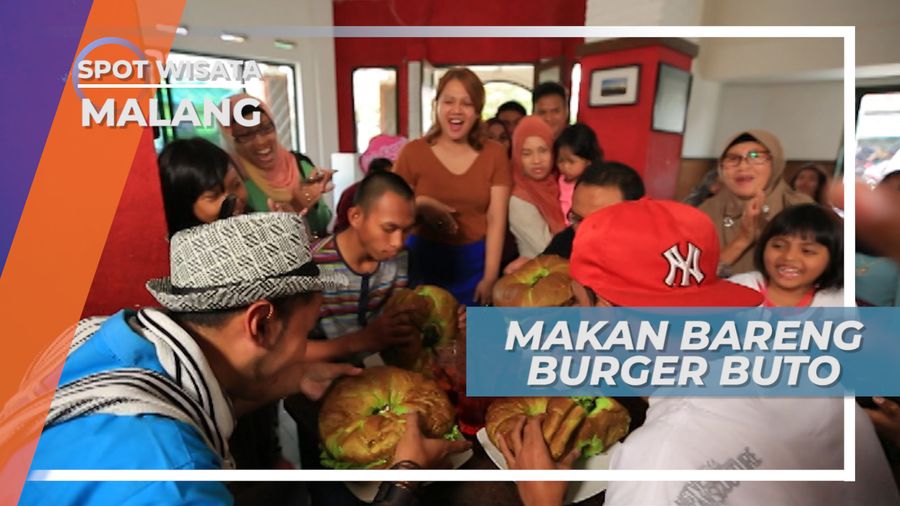 Berlomba Cepat Menghabiskan Burger Seukuran Buto Ijo, Malang