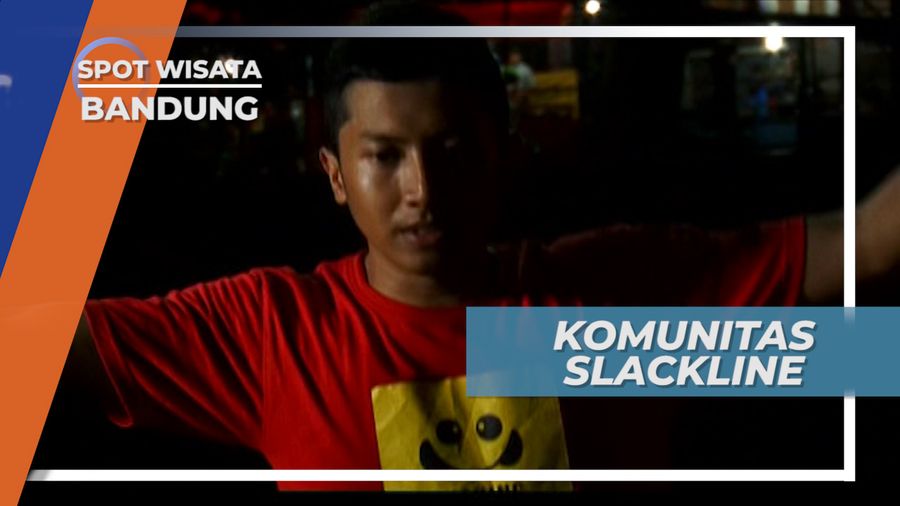Slackline, Tali Memantul Naik Turun Berusaha Menyeimbangkan Badan, Bandung