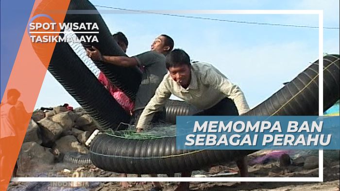 Perahu Nelayan Unik, Modifikasi dari Ban Dalam Truk, Tasikmalaya