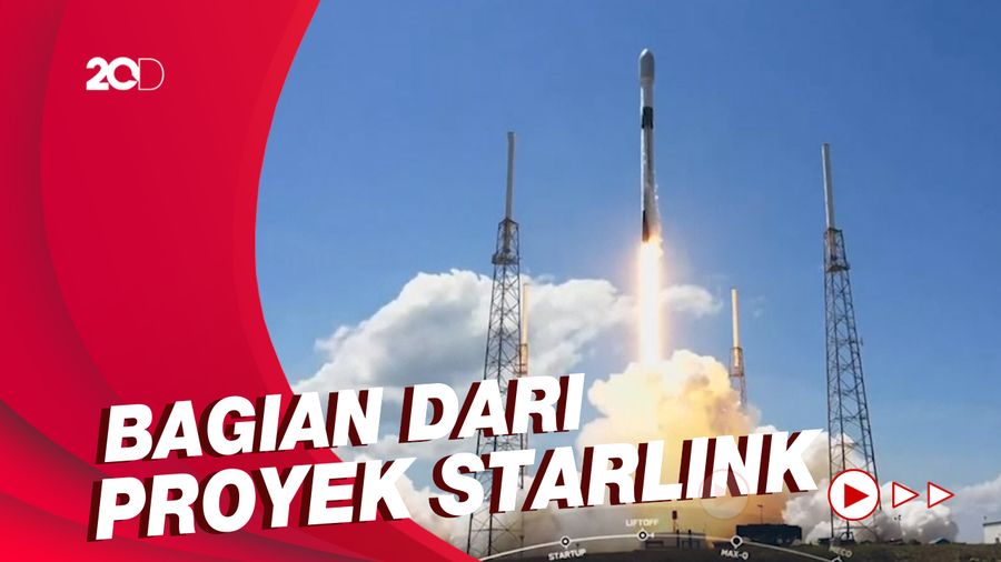 Detik-detik Roket SpaceX Luncurkan 60 Satelit Internet