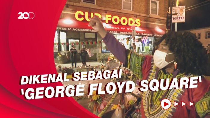 Suasana Malam Peringatan di Tempat George Floyd Tewas