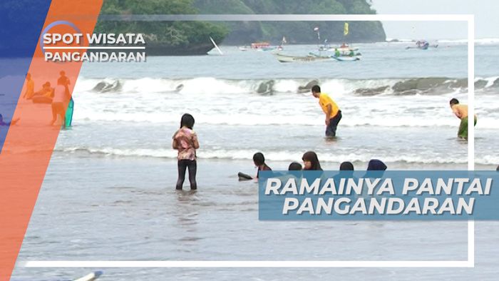 Ramainya Pantai Barat Pangandaran Jawa Barat 