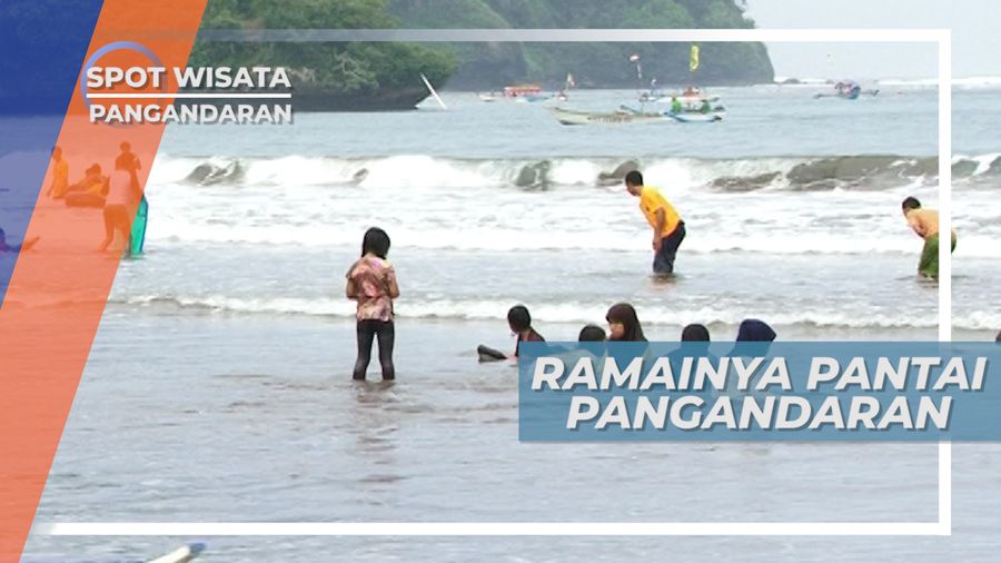 Ramainya Pantai Barat Pangandaran Jawa Barat 