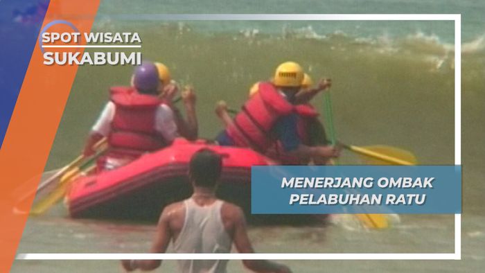Terjangan Ombak Besar Laut Selatan Pelabuhan Ratu Sukabumi Jawa Barat 