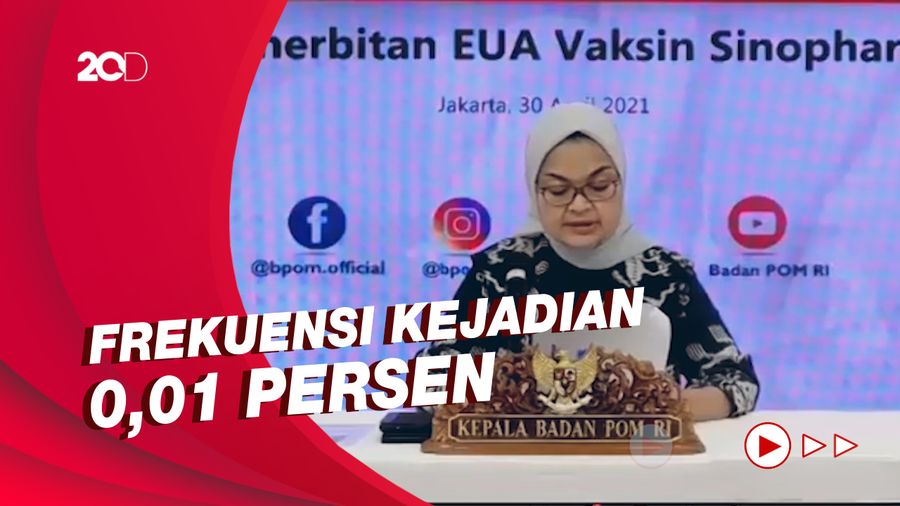 BPOM: Kejadian Efek Samping Vaksin Sinopharm Sangat Minim Terjadi