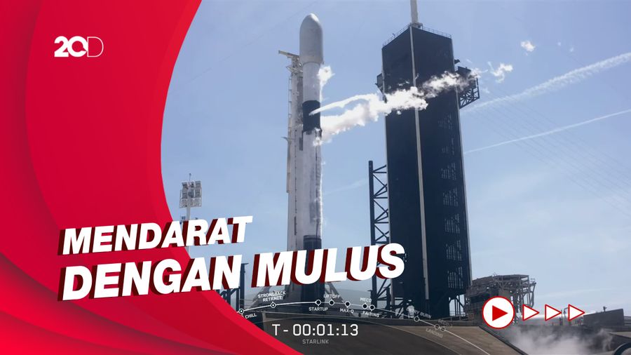 Detik-detik Roket SpaceX Falcon 9 Luncurkan Satelit Starlink