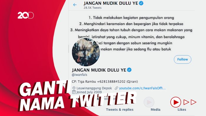 Iwan Fals Suarakan Imbauan Pemerintah: Jangan Mudik Dulu Ye