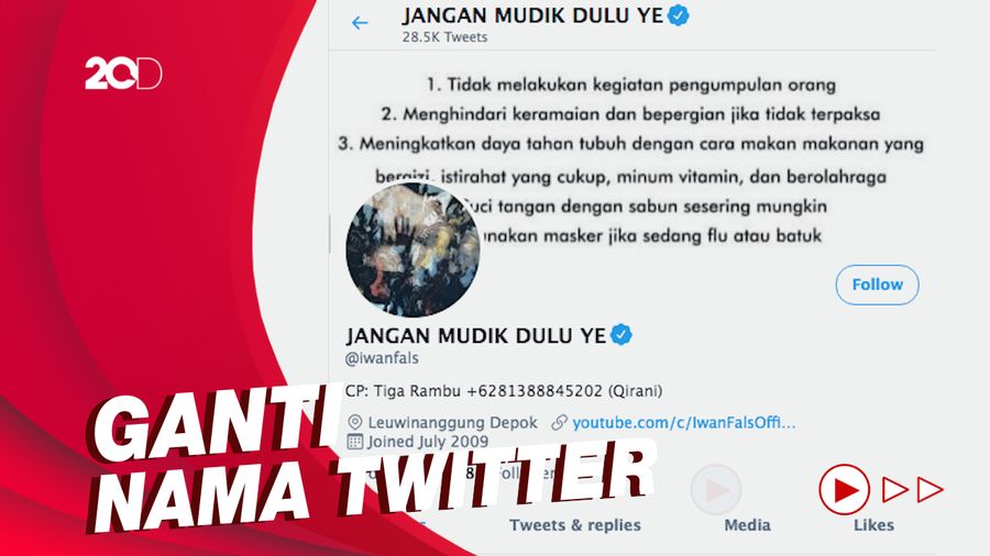 Iwan Fals Suarakan Imbauan Pemerintah: Jangan Mudik Dulu Ye