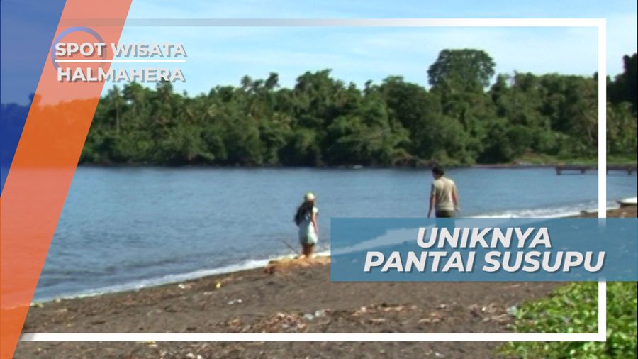 Pantai Susupu Halmahera, Berpasir Hitam Hasil Letusan Gunung