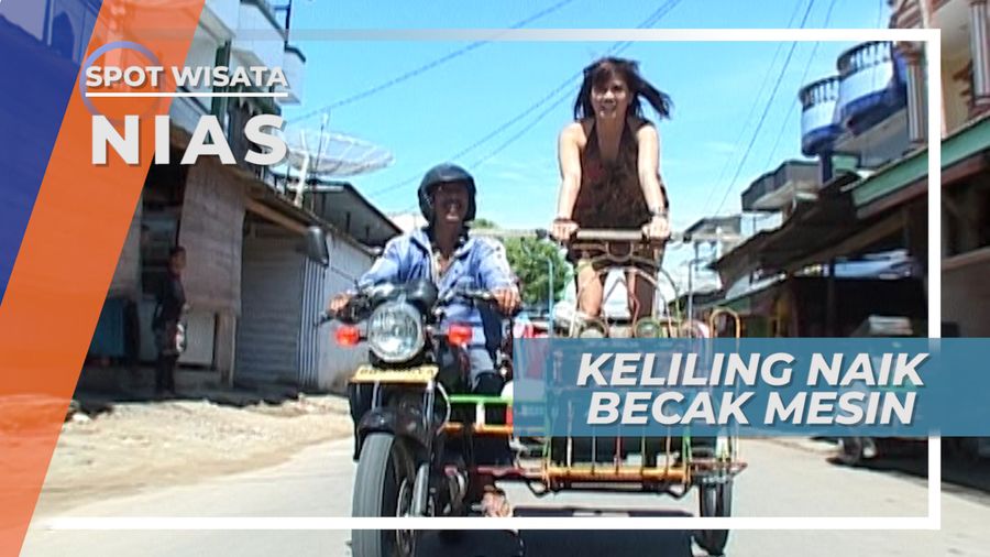 Berkeliling Pasar Gunungsitoli naik Becak Mesin, Nias