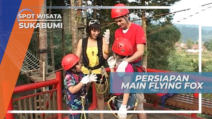 Utamakan Keselamatan, Pakai Pengaman Sebelum Main Flying Fox, Sukabumi