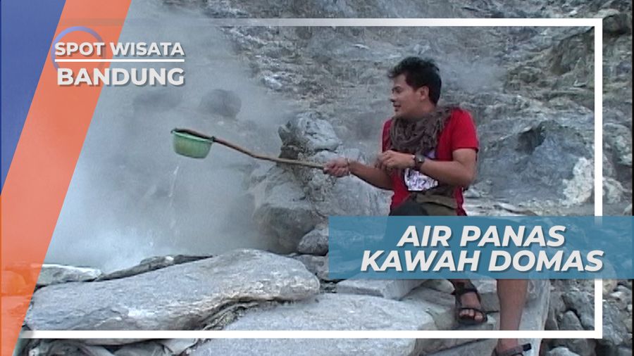 Merebus Telur di Air Panas Kawah Domas Lembang