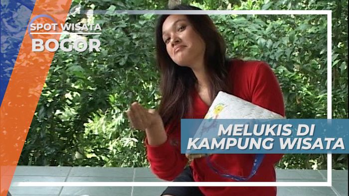 Melukis Topi Petani di Kampung Wisata Cinangneng, Bogor