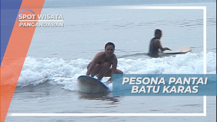 Serunya Belajar Selancar di Pantai Batu Karas, Pangandaran