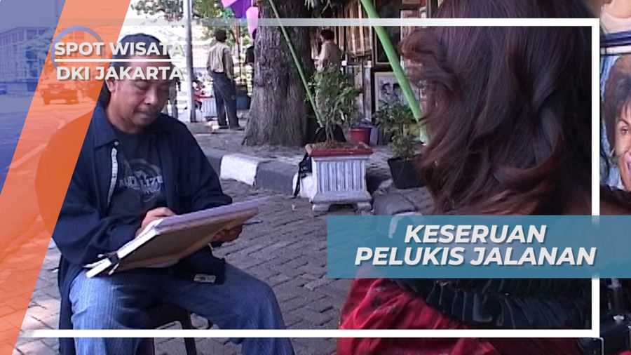 Kreasi Pelukis Jalanan di Tengah Keramaian Jakarta yang Melegenda