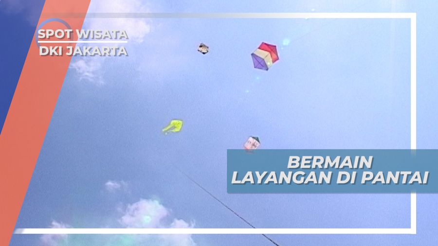 Serunya Bermain Layang-layang di Pinggir Pantai, Jakarta