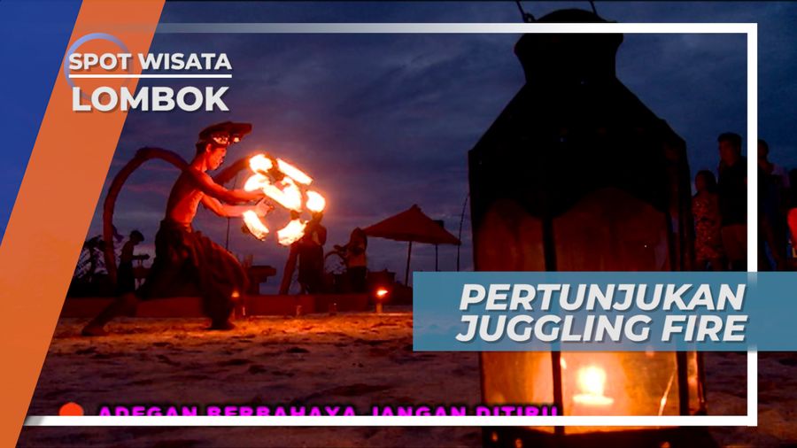 Juggling Fire, Atraksi Senja di Tepi Pantai Gili Trawangan Lombok