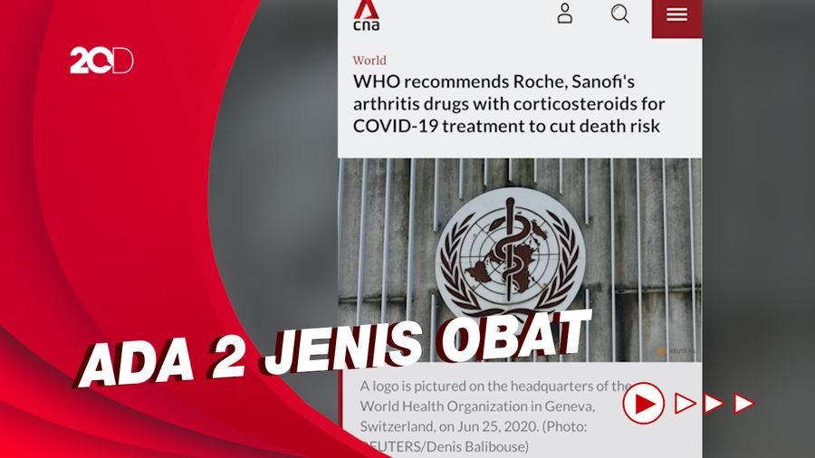 WHO Rekomendasikan Obat untuk Kurangi Risiko Kematian Pasien COVID-19